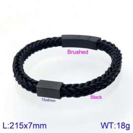 Stainless Steel Leather Bracelet