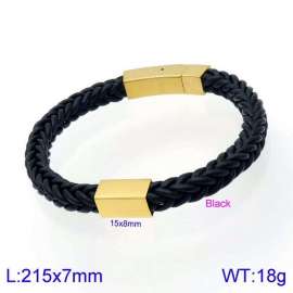 Stainless Steel Leather Bracelet