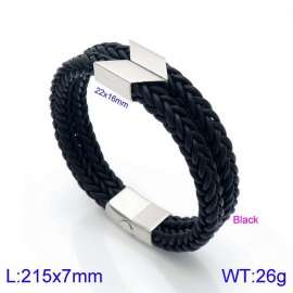 Stainless Steel Leather Bracelet