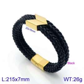 Stainless Steel Leather Bracelet