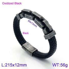 Stainless Steel Leather Bracelet