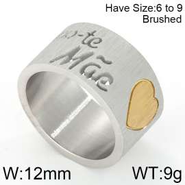 Stainless Steel Gold-plating Ring（ Mother's Day）