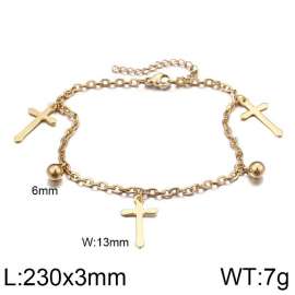 Gold Plated Anklet Bracelet Setting Cubic Luck Anklet for Women Girls