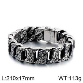 Exaggerated personality retro pattern stainless steel cast men's bracelet