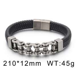 Stainless Steel Antique Silver Motorcycle Chain Bicycle Bracelet