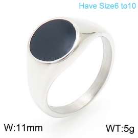 Round black resin cast steel polished ring