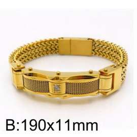 Mesh belt CNC stone inlaid double-layer Franco Chain magnet clasp men's bent piece bracelet
