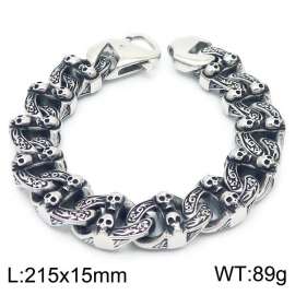 European And American Dominance Totem Pattern Stainless Steel Skull Bracelet Personalized Punk Men Jewelry