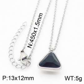 Plating Triangle Women Pendant Necklace Black Color