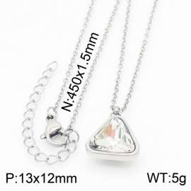 Plating Triangle Women Pendant Necklace Silver Color