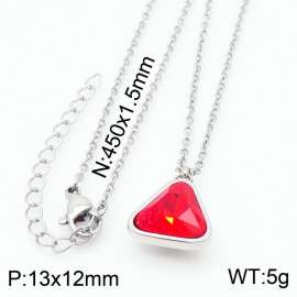 Plating Triangle Women Pendant Necklace Red Color
