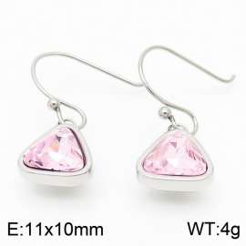 Plating Triangle Women Earing Pink Color