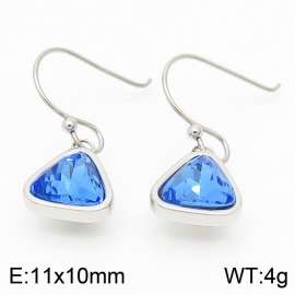 Plating Triangle Women Earing Blue Color
