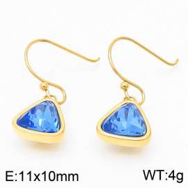 Gold-Plating Triangle Women Earing Blue Color
