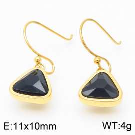 Gold-Plating Triangle Women Earing Black Color