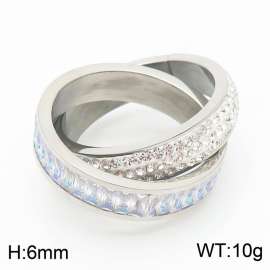 Diamond Double Ring Silver Color