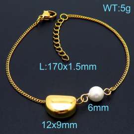 Lovely wind Acacia bean stainless steel women's gold-plated bracelet
