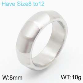 Stainless steel ungeometric shape sense of hierarchy classic silver ring