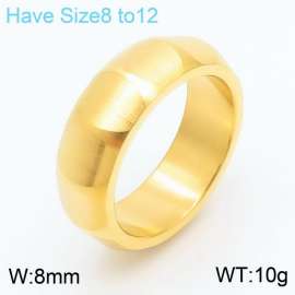 Stainless steel ungeometric shape sense of hierarchy classic gold ring