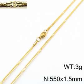 550x1.5mm Gold Plating Stainless Steel Herringbone Necklace with Special Marking