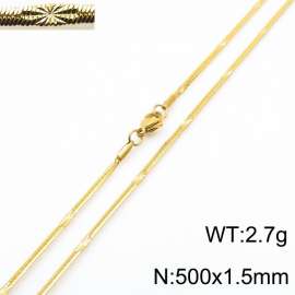 500x1.5mm Gold Plating Stainless Steel Herringbone Necklace with Special Marking