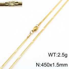 450x1.5mm Gold Plating Stainless Steel Herringbone Necklace with Special Marking