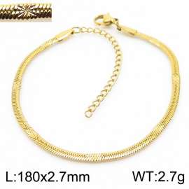 2.7mm Gold Plating Stainless Steel Herringbone bracelet with Special Marking