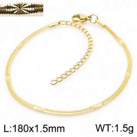 1.5mm Gold Plating Stainless Steel Herringbone bracelet with Special Marking