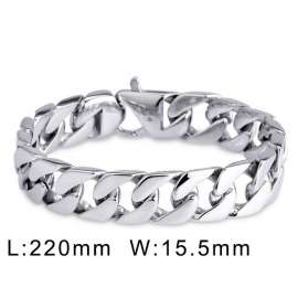 Stainless steel bright lobster clasp Cuban chain casting men's bracelet