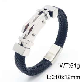 Personality titanium steel ornaments fashion casual unisex leather rope bracelet