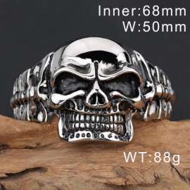 Aggressive Punk Style Skull Head Titanium Steel Ghost Men's Bracelet Bangle