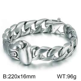 Steel color boxer cast lobster clasp men's bright face bracelet