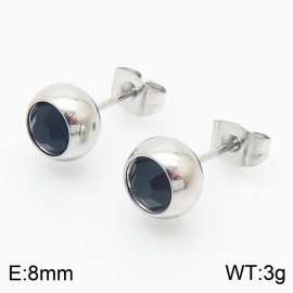 Steel color spherical stainless steel earrings for women