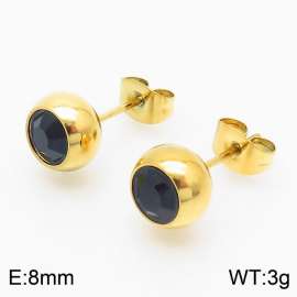 Titanium steel black earrings wholesale zircon electroplated earrings
