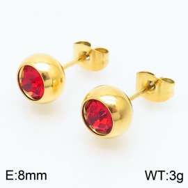 Titanium steel earrings wholesale zircon plated red earrings