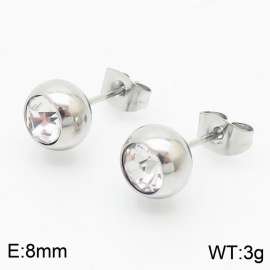 Titanium steel white earrings wholesale zircon steel color earrings