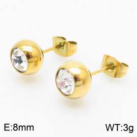 Titanium steel earrings wholesale zircon gold plated white earrings