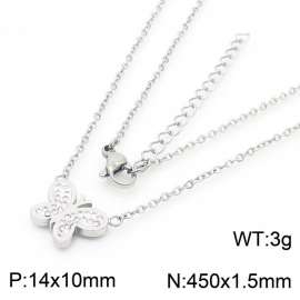 Butterfly stainless steel necklace with crystal