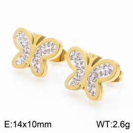 Popular stainless steel gold butterfly earrings