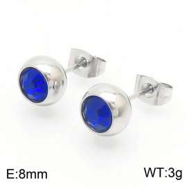 Blue Crystal fashion stailess steel earrings