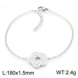 180mmx1.5mm Crystal flower Bracelets  stainless steel jewelry