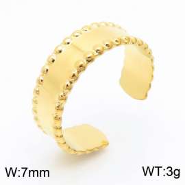 Stainless steel C-shaped minimalist style opening gold ring