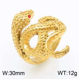 Fashion Gold-plated Snake Stainless Steel Ring for Women Color Gold