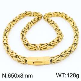 650x8mm Fashing Gold-plating Stainless Steel Necklace for Man Color Gold