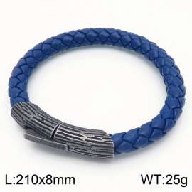 Fashion Vintage Leather Bracelet for Men Color Blue