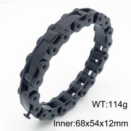 Fashionable Stainless Steel Bicycle Chain Bracelet for Men Color Black