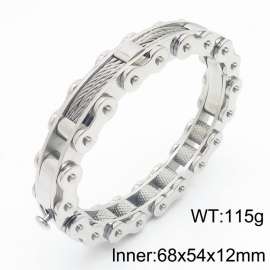 Fashionable Stainless Steel Bicycle Chain Bracelet for Men Color Silver