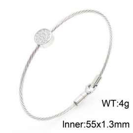 Simple Steel Wire Zircon Women's Stainless Steel Bracelet