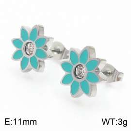 Stainless Steel Dripping glue Flower women's small fresh earrings