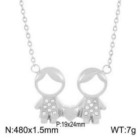 480mm Romantic Stainless Steel Necklace with Lovely Boys Pendant